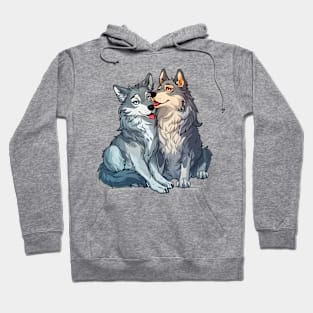 Valentine Cartoon Wolf Couple Hoodie